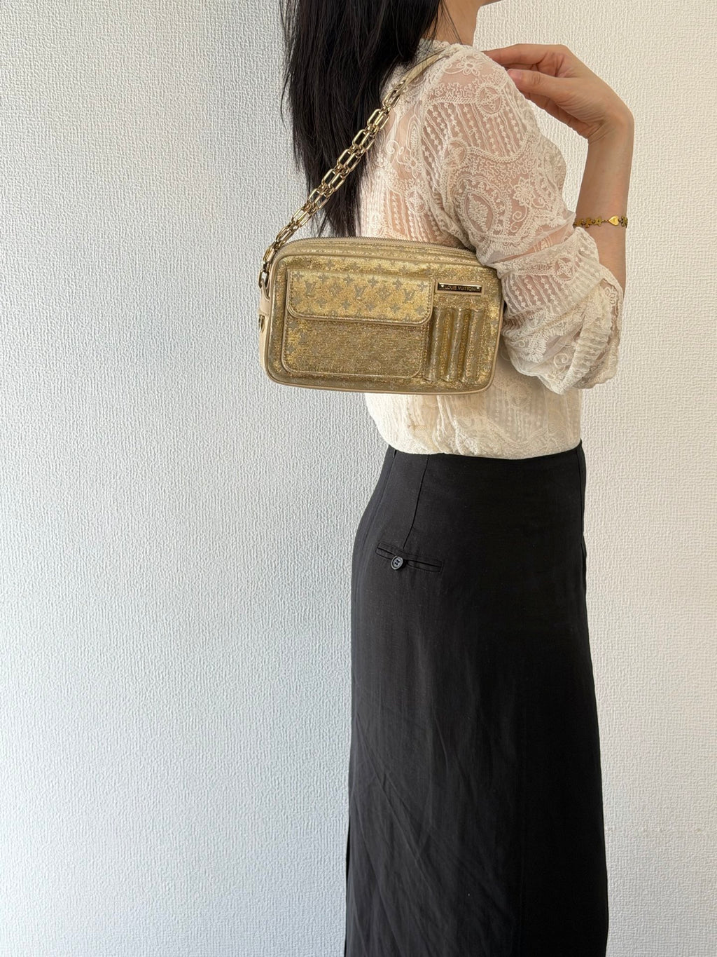 LOUIS VUITTON Satin Monogram Shoulderbag