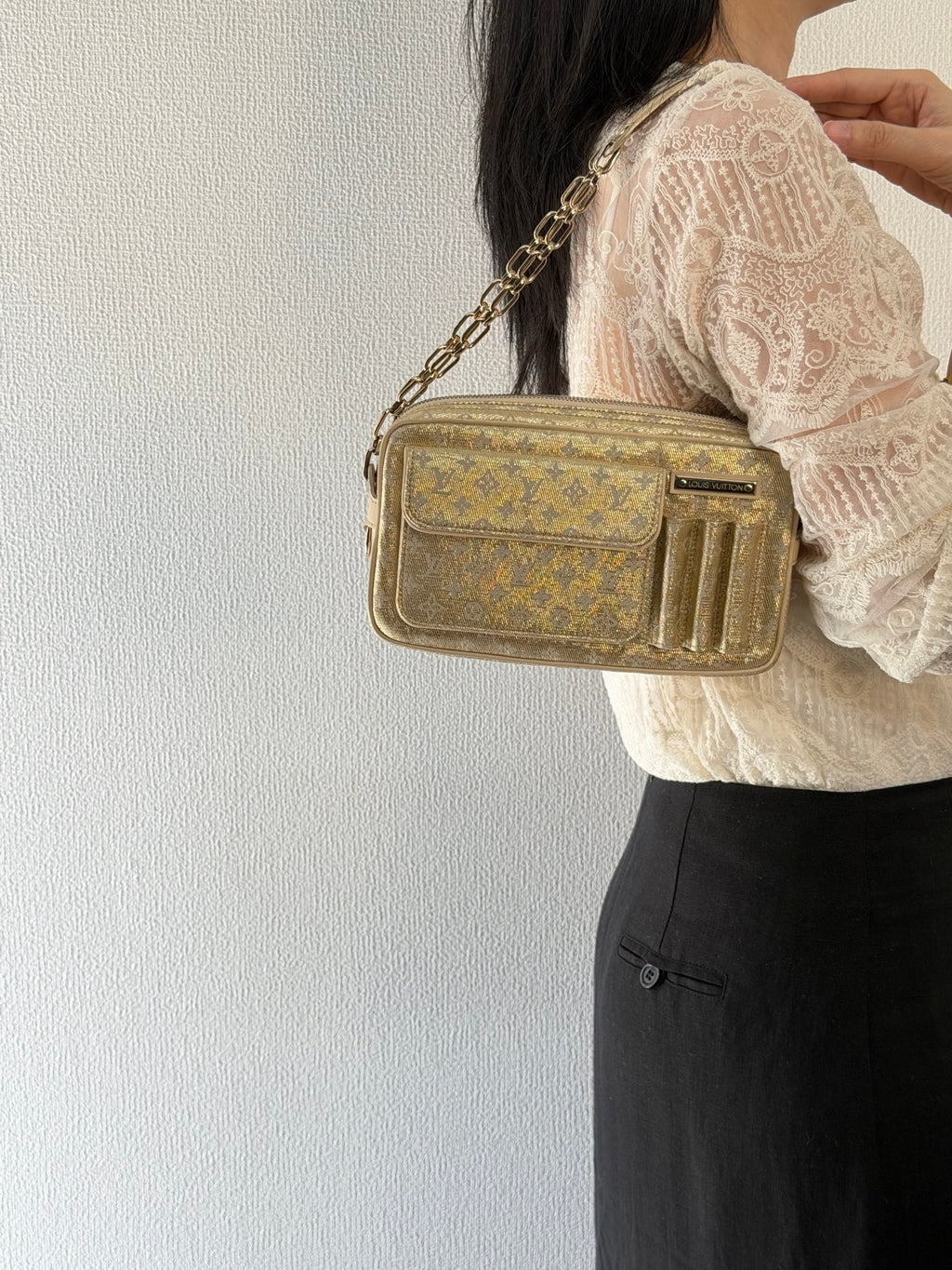 LOUIS VUITTON Satin Monogram Shoulderbag