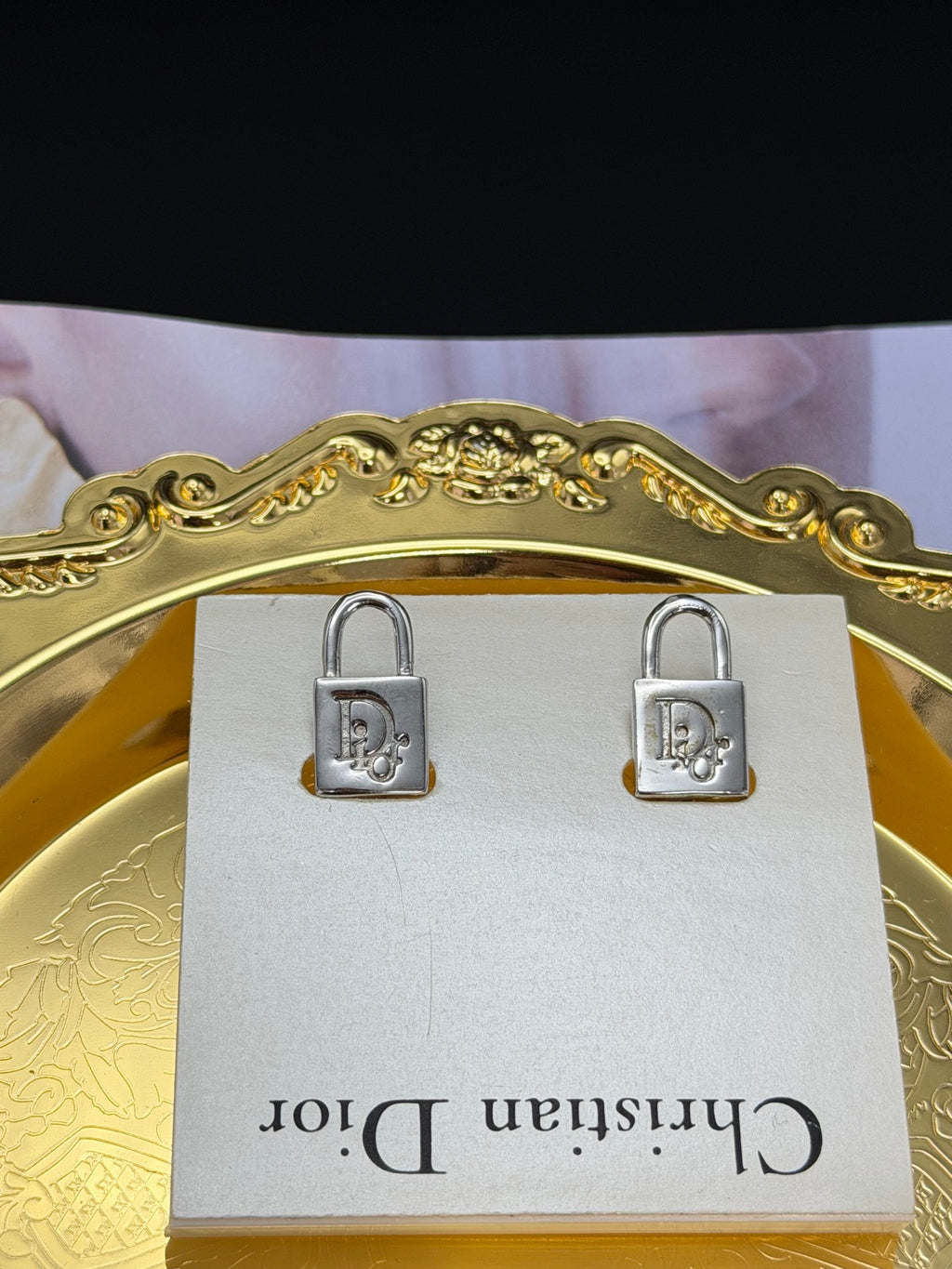 CHRISTIAN DIOR Logo Lock Earring Clip