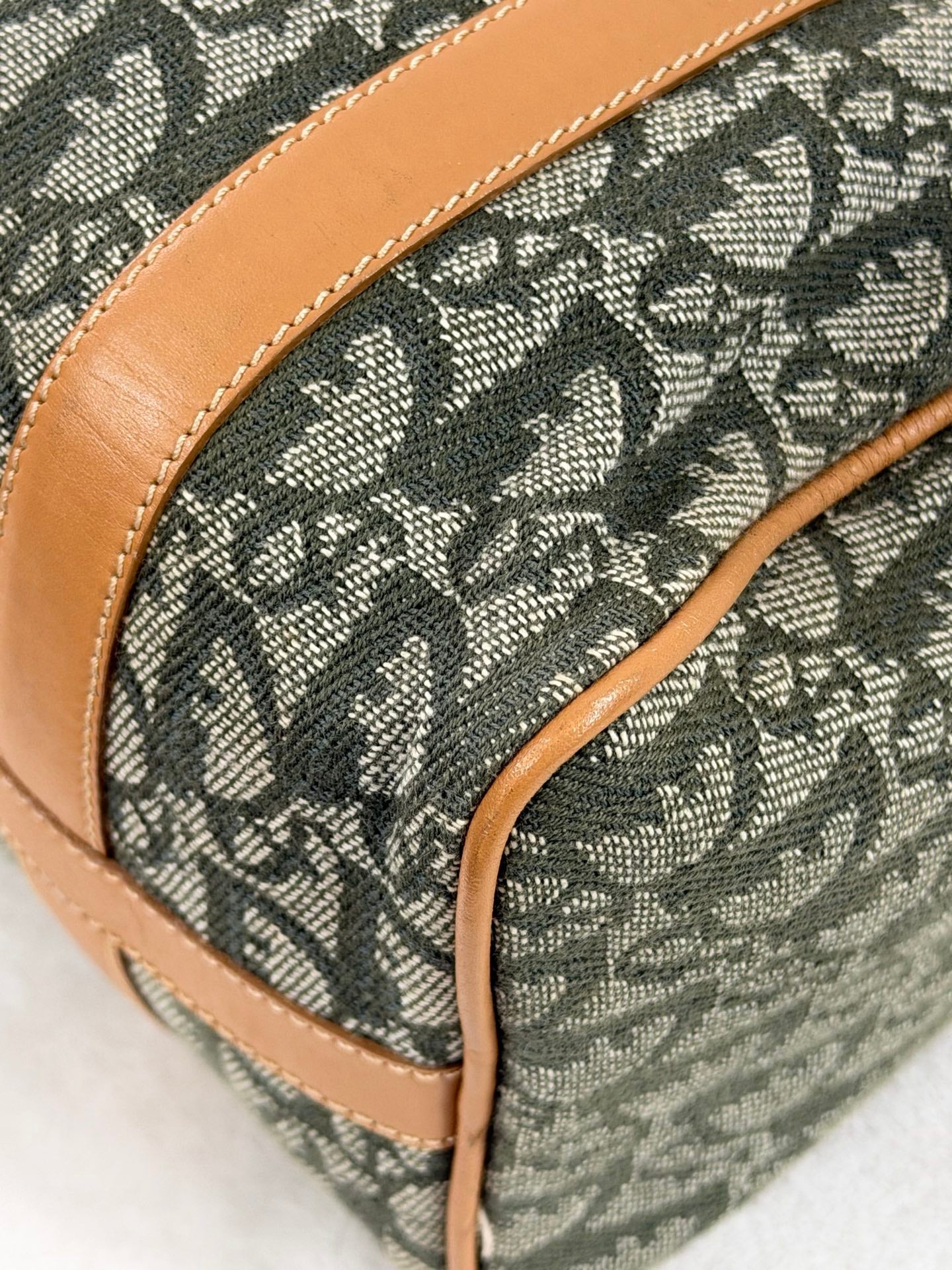 CHRISTIAN DIOR D'Oblique Denim Boston Handbag