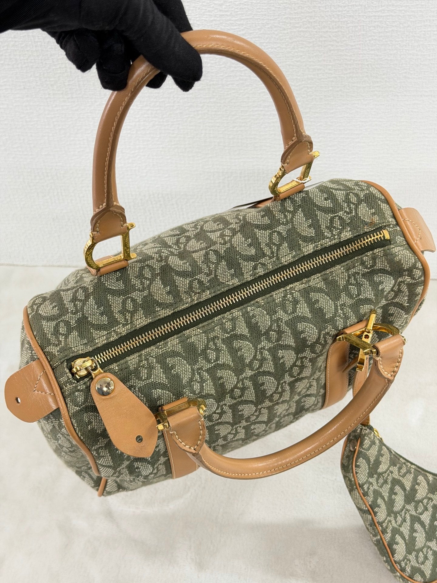 CHRISTIAN DIOR D'Oblique Denim Boston Handbag