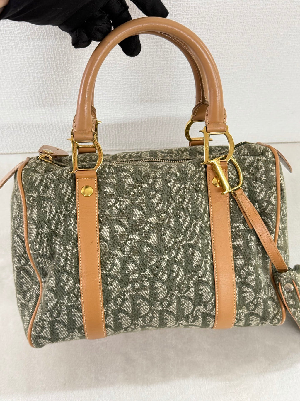 CHRISTIAN DIOR D'Oblique Denim Boston Handbag
