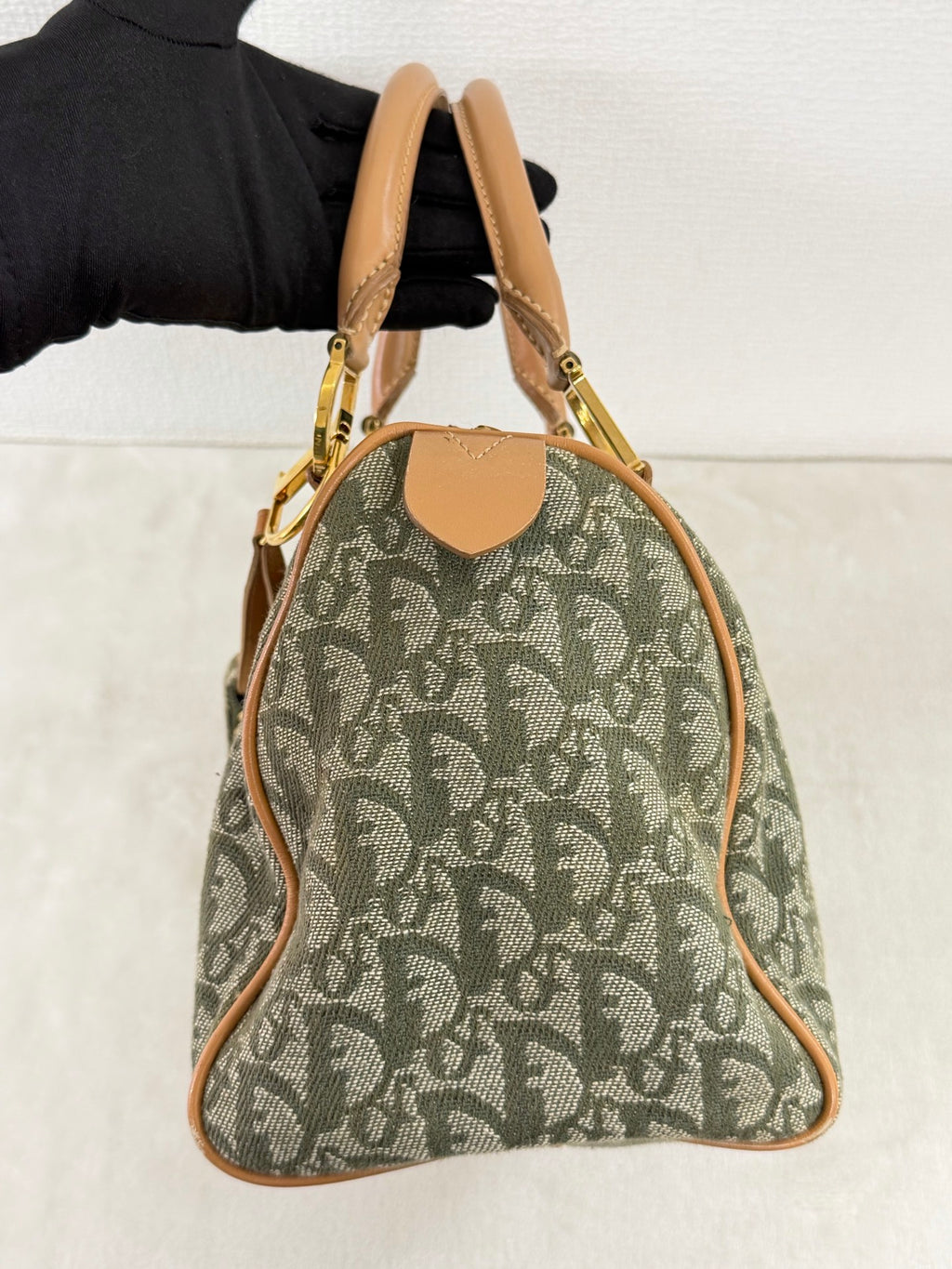CHRISTIAN DIOR D'Oblique Denim Boston Handbag