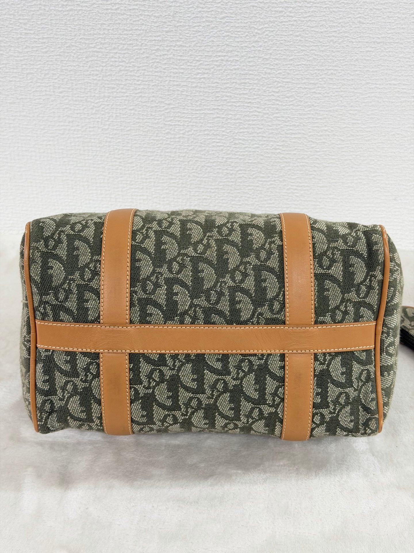CHRISTIAN DIOR D'Oblique Denim Boston Handbag