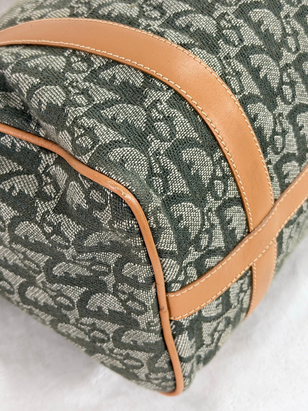 CHRISTIAN DIOR D'Oblique Denim Boston Handbag
