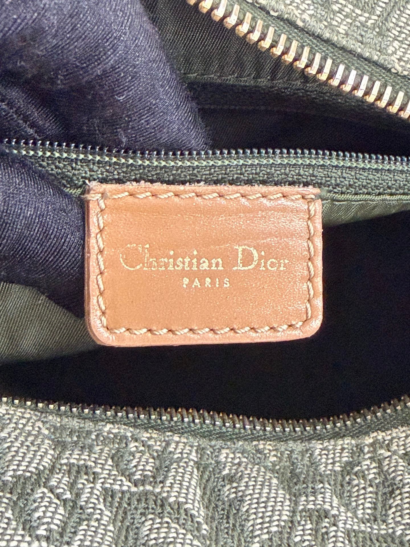 CHRISTIAN DIOR D'Oblique Denim Boston Handbag