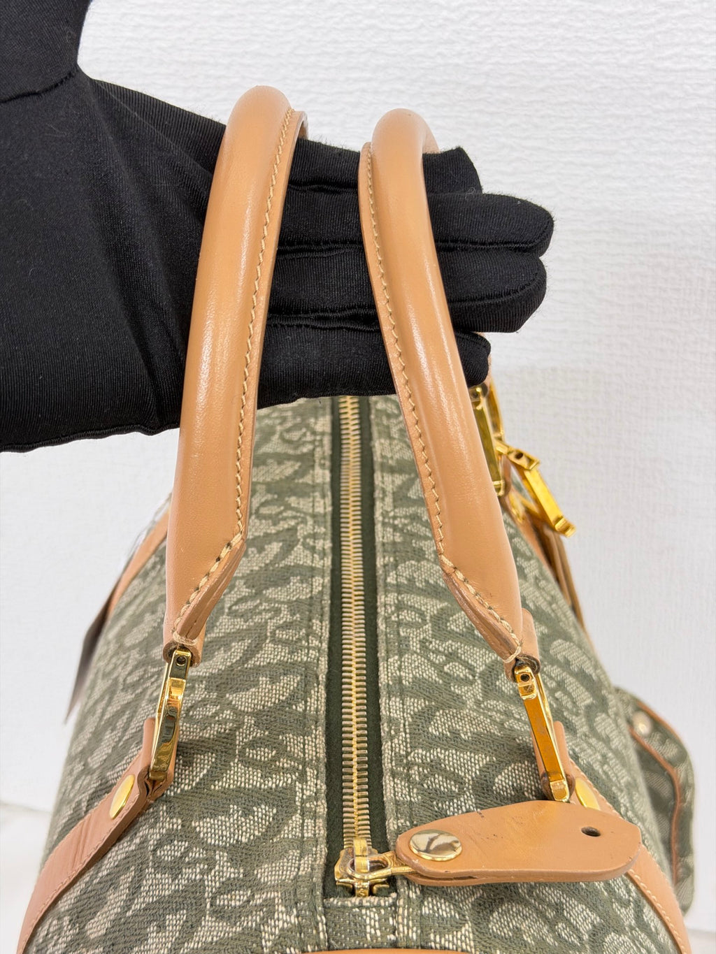CHRISTIAN DIOR D'Oblique Denim Boston Handbag