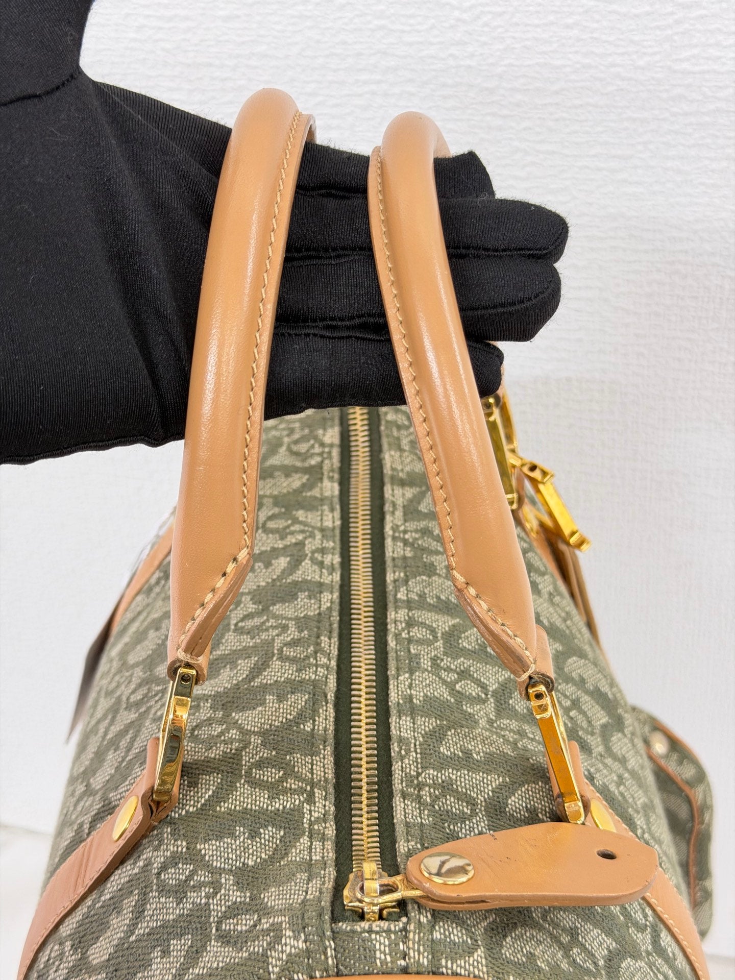 CHRISTIAN DIOR D'Oblique Denim Boston Handbag