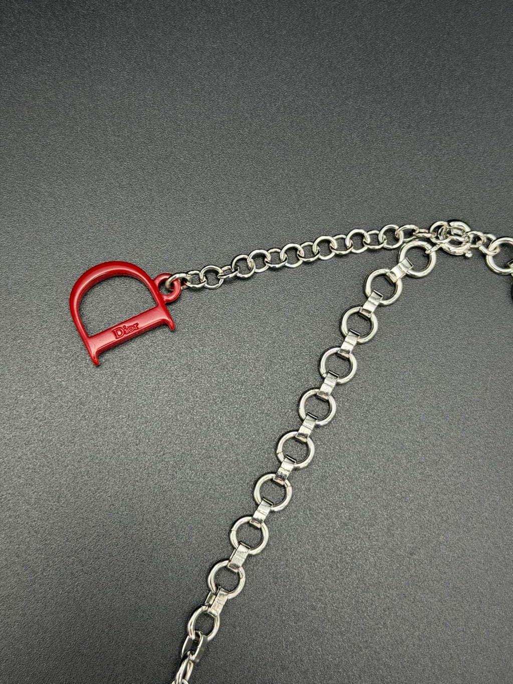 CHRISTIAN DIOR Vintage Multi-Charm Chain Necklace