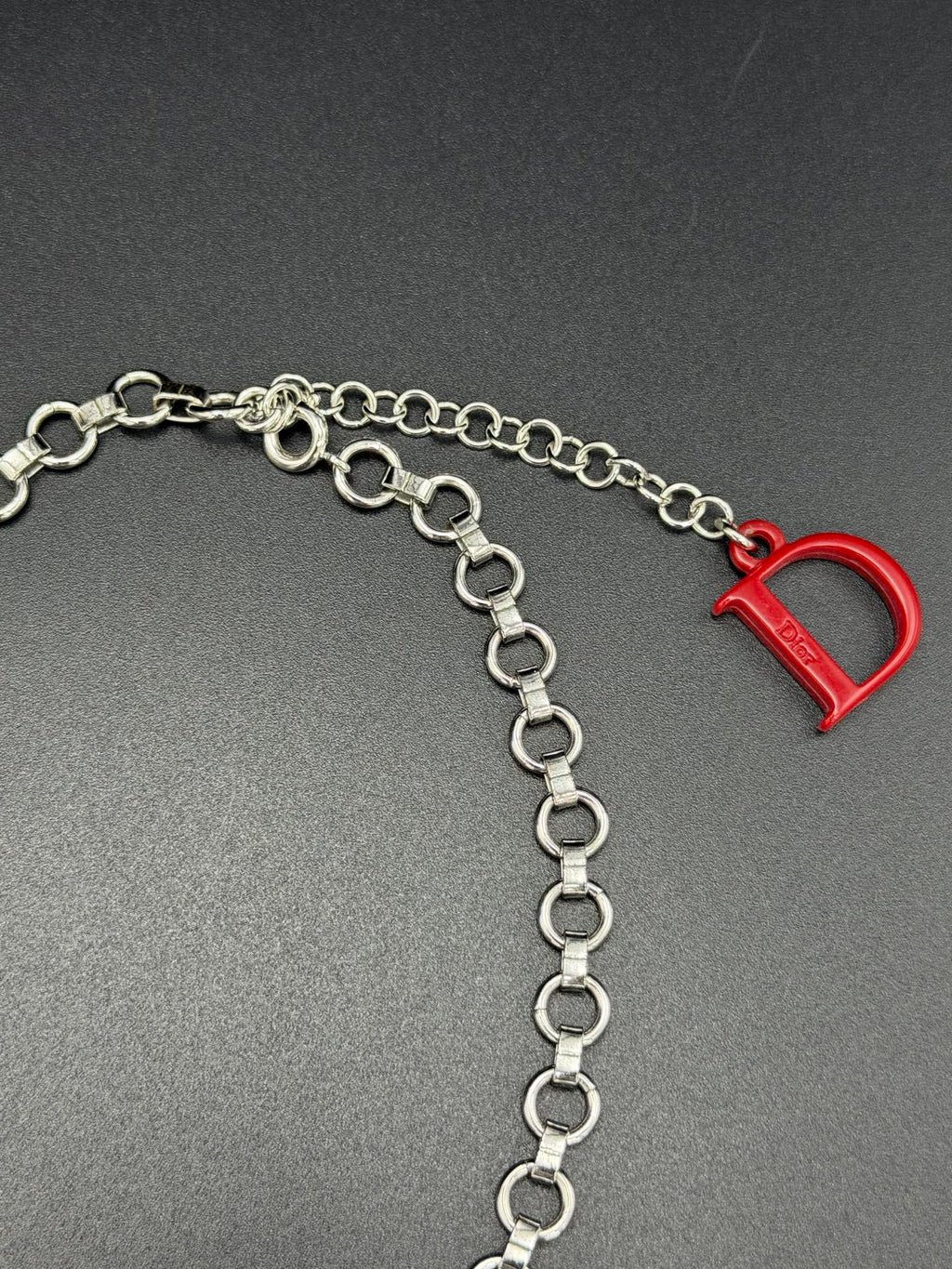 CHRISTIAN DIOR Vintage Multi-Charm Chain Necklace