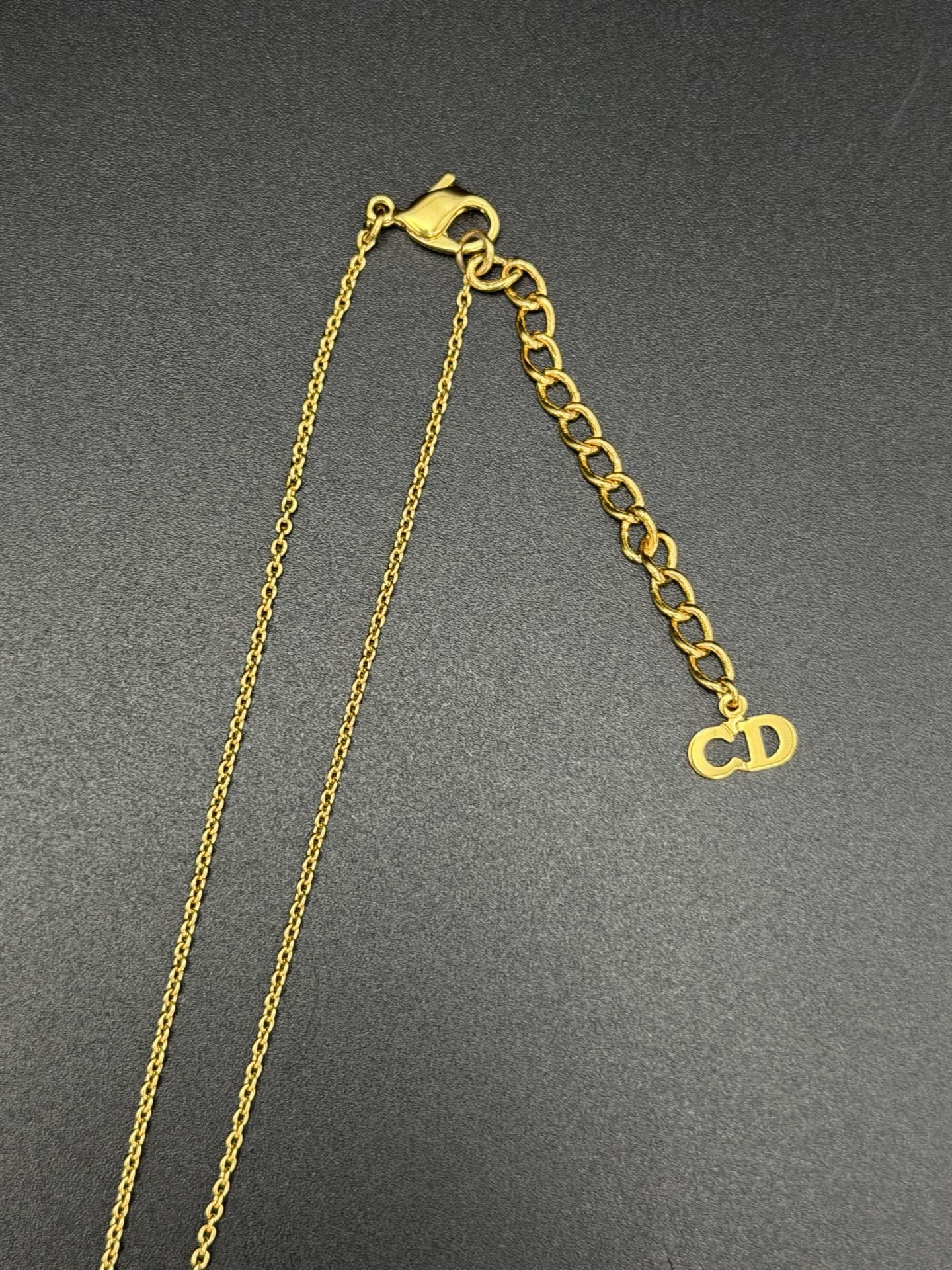 CHRISTIAN DIOR Logo Cube Necklace