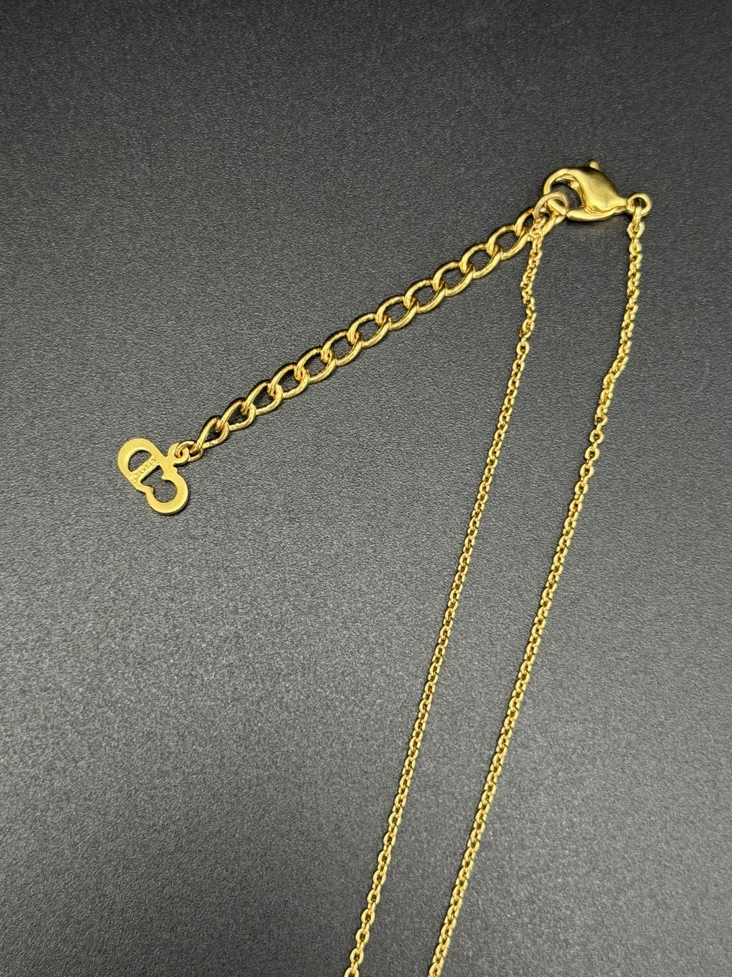 CHRISTIAN DIOR Logo Cube Necklace