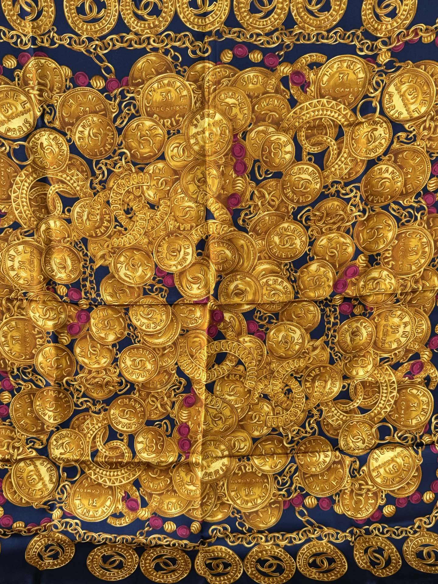 CHANEL Cocomark Silk Scarf
