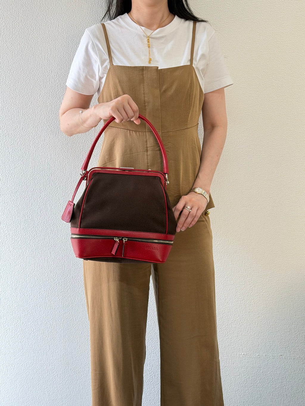 PRADA Leather Kiss-lock Handbag