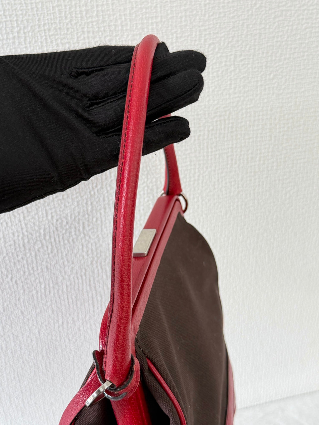 PRADA Leather Kiss-lock Handbag