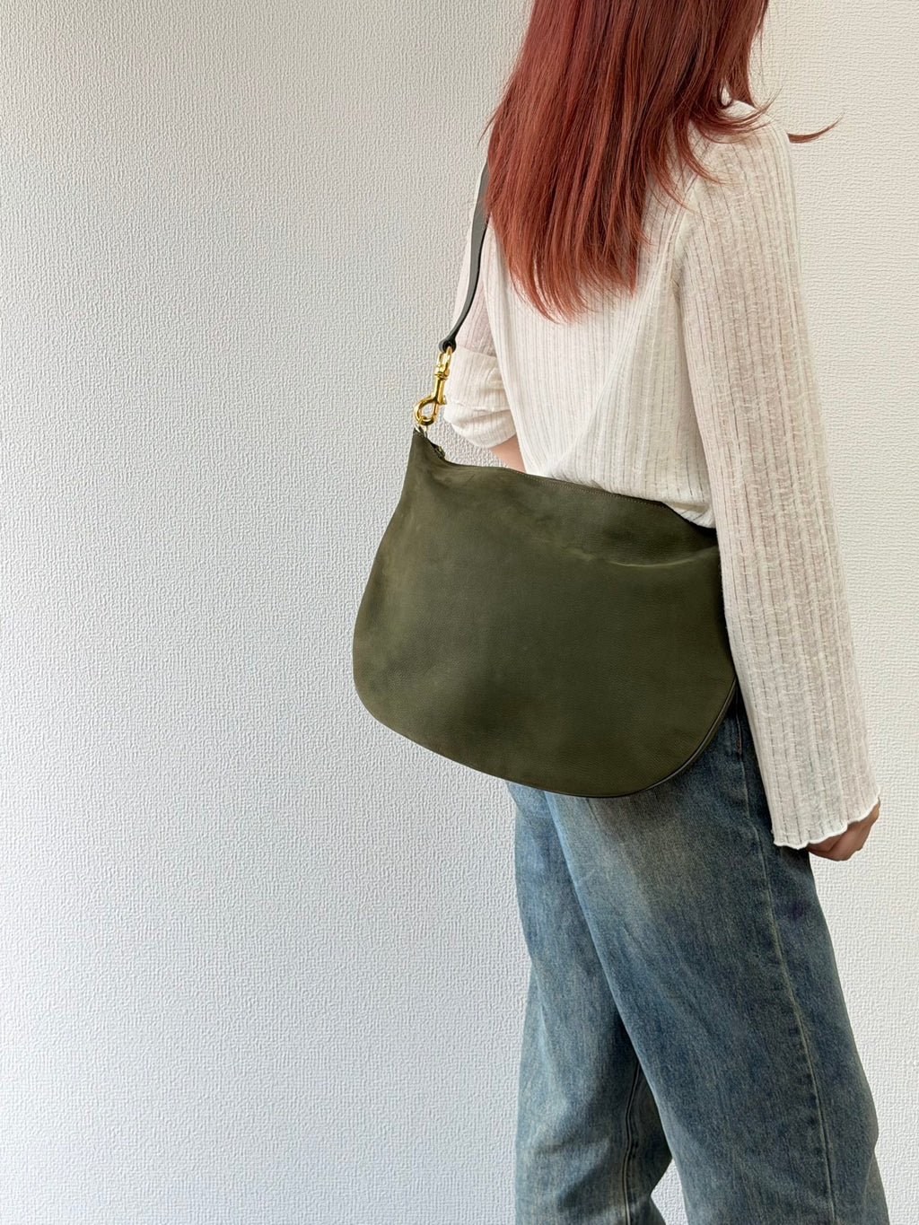 GUCCI Halfmoon Suded Shoulderbag