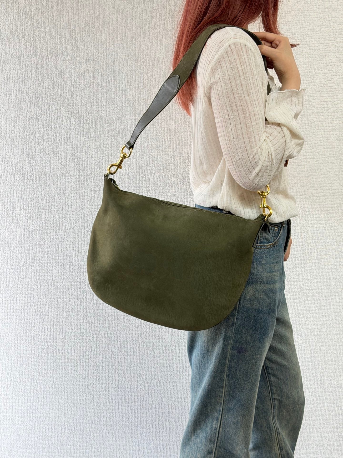 GUCCI Halfmoon Suded Shoulderbag
