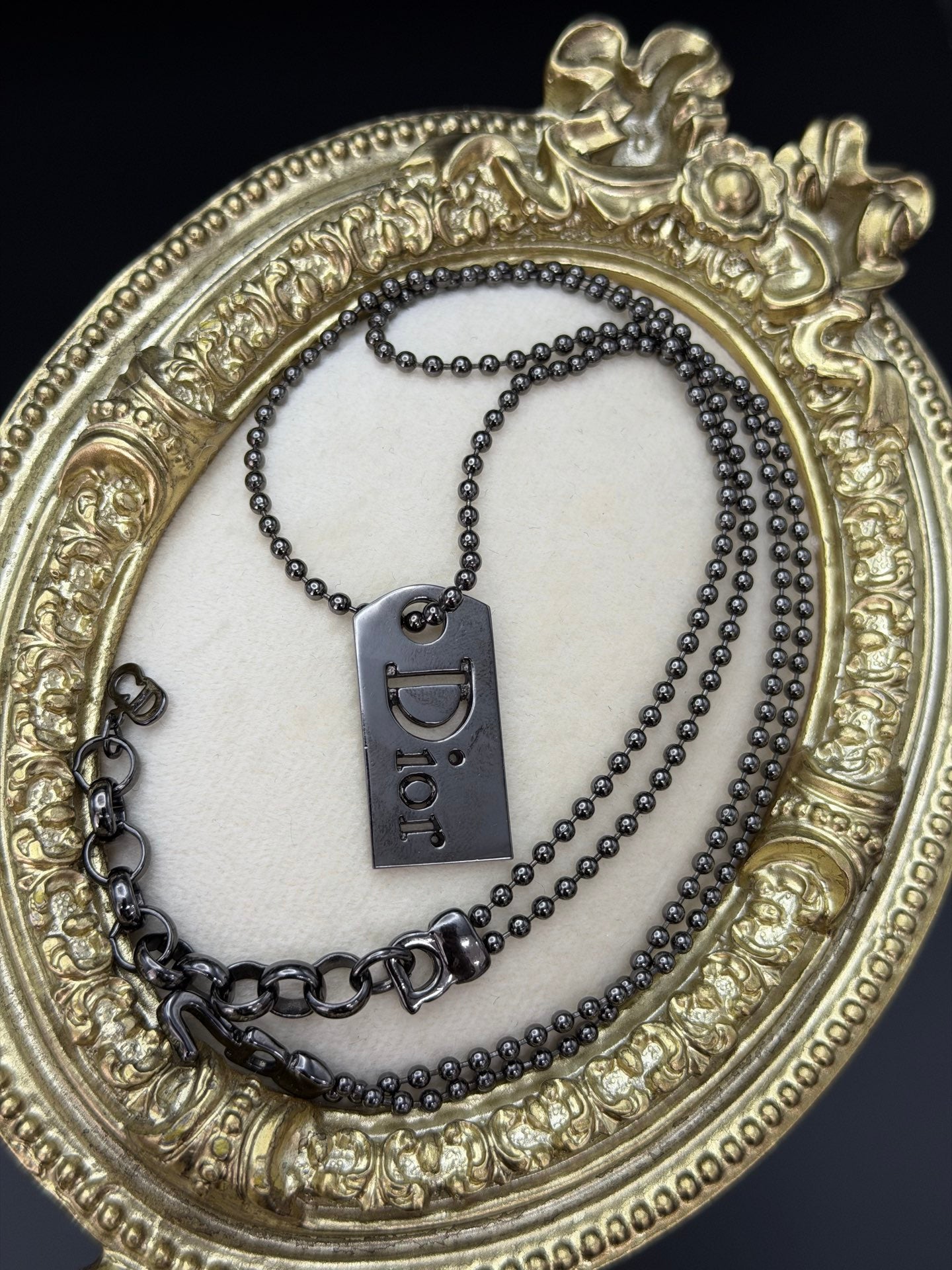 CHRISTIAN DIOR Label Necklace