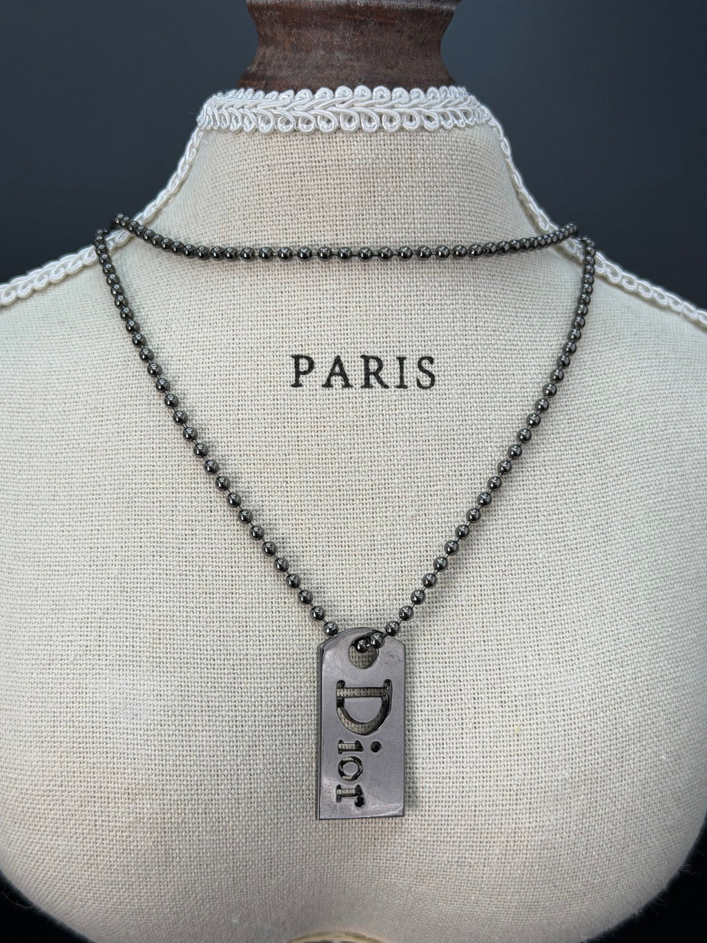 CHRISTIAN DIOR Label Necklace