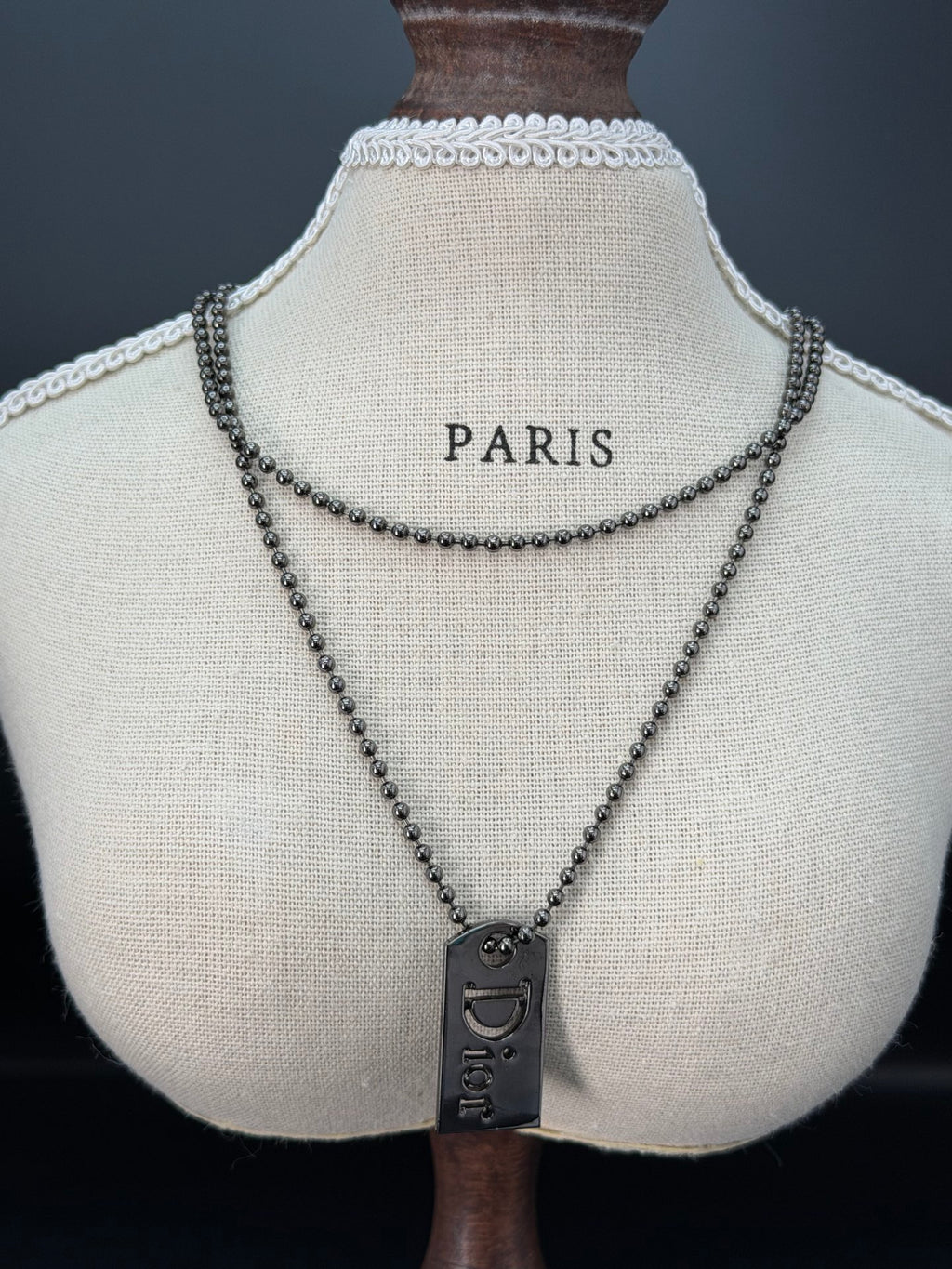 CHRISTIAN DIOR Label Necklace