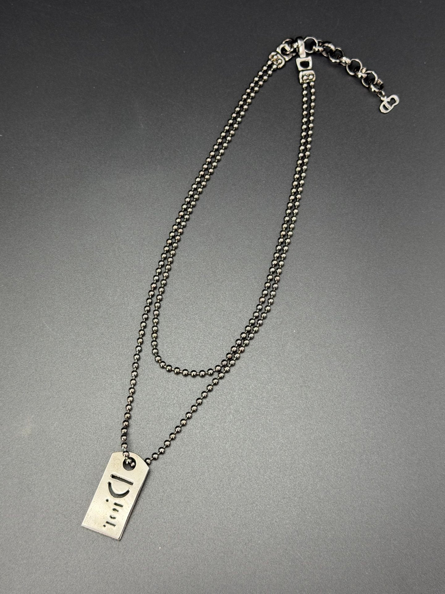 CHRISTIAN DIOR Label Necklace