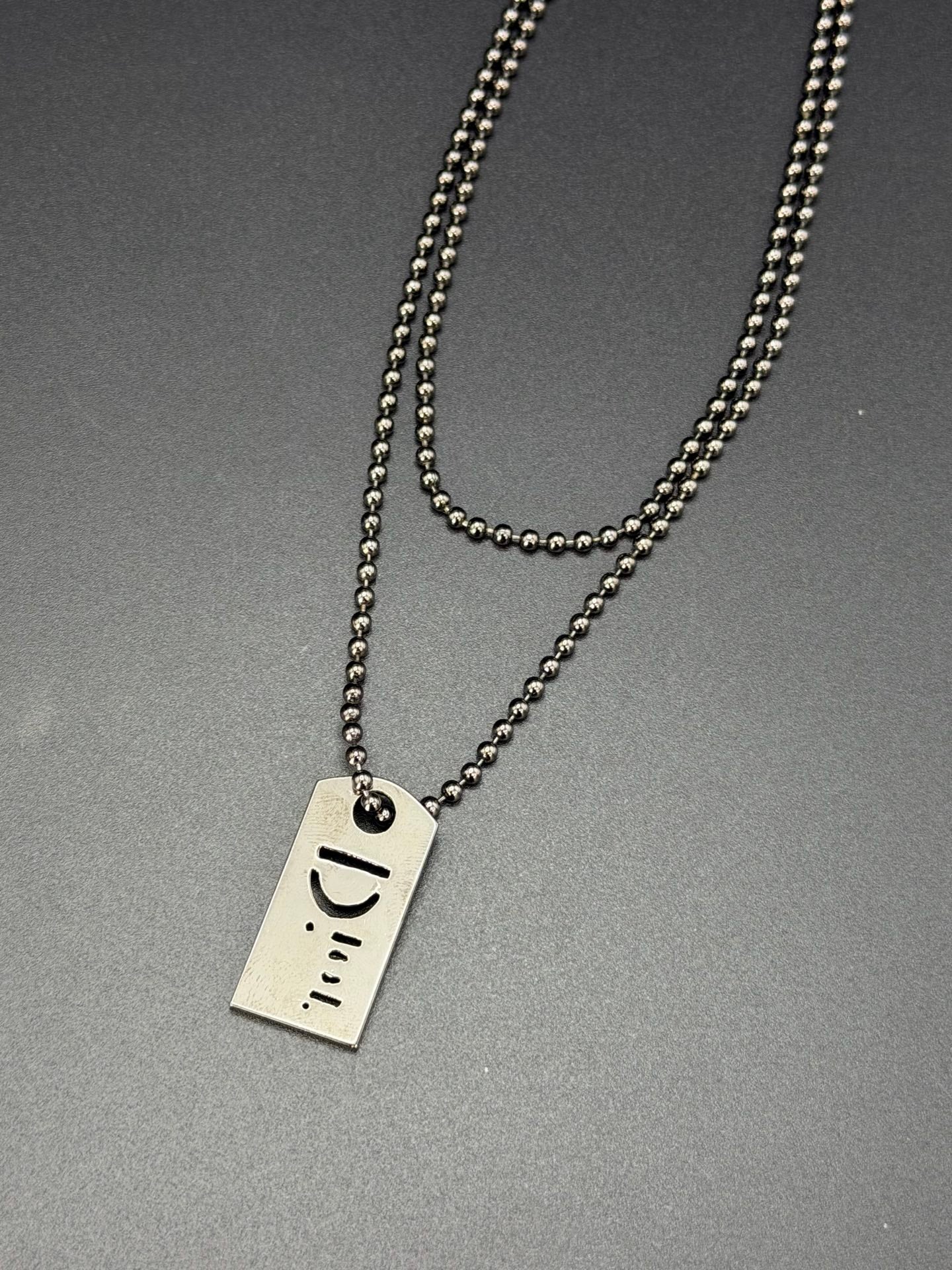 CHRISTIAN DIOR Label Necklace