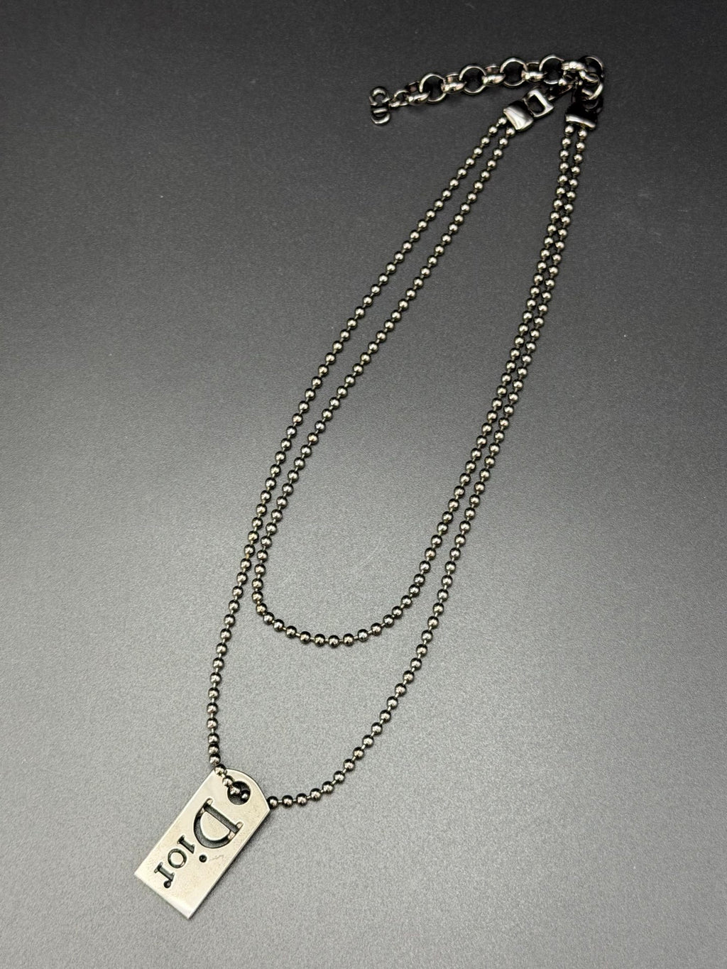 CHRISTIAN DIOR Label Necklace