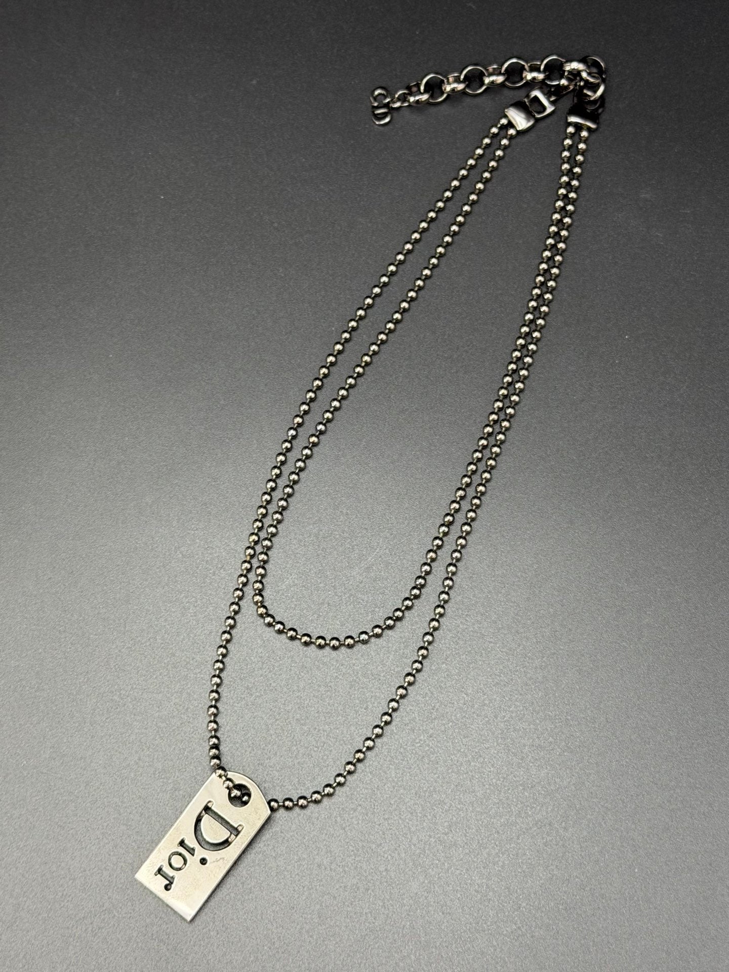 CHRISTIAN DIOR Label Necklace