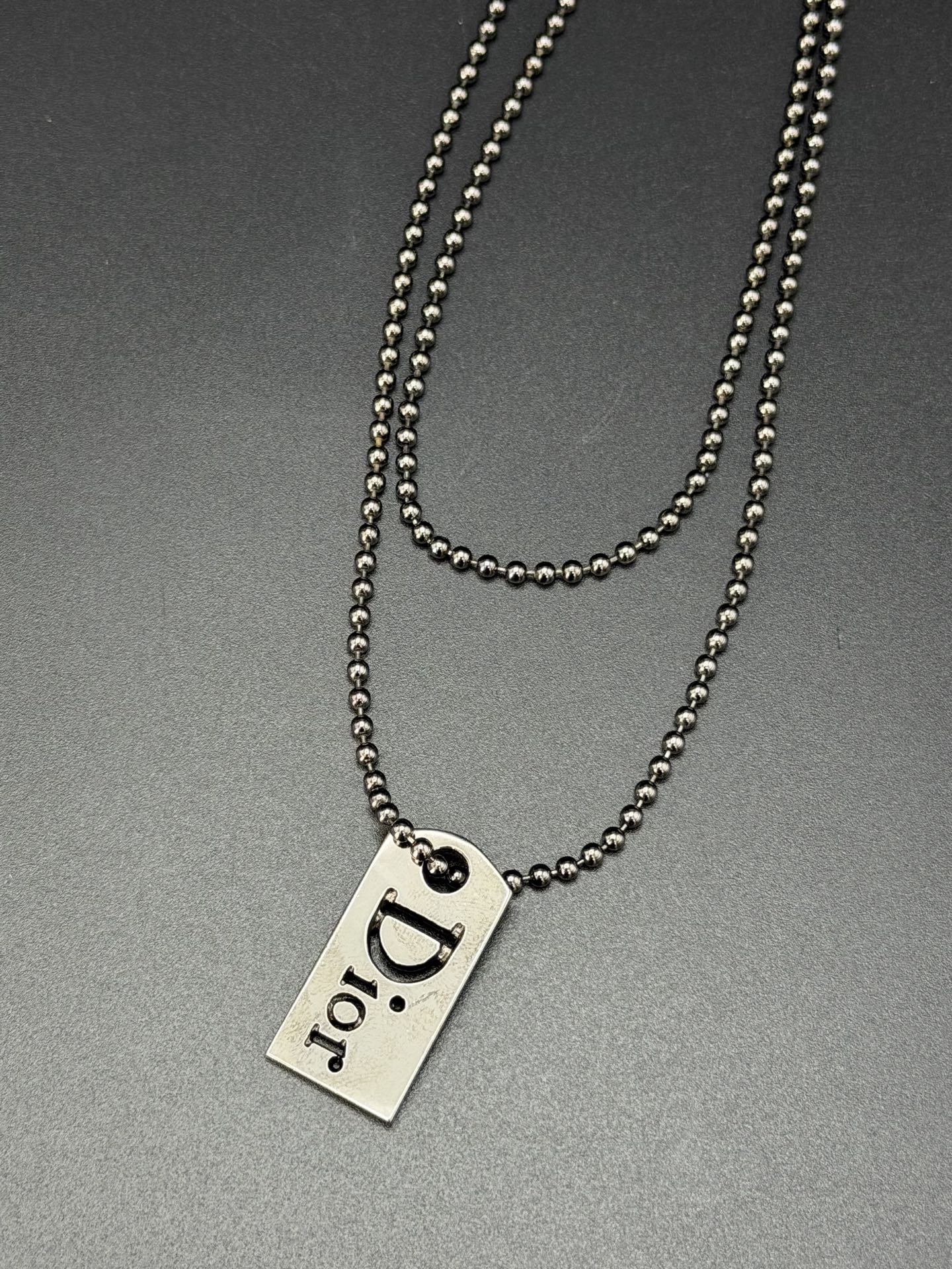 CHRISTIAN DIOR Label Necklace