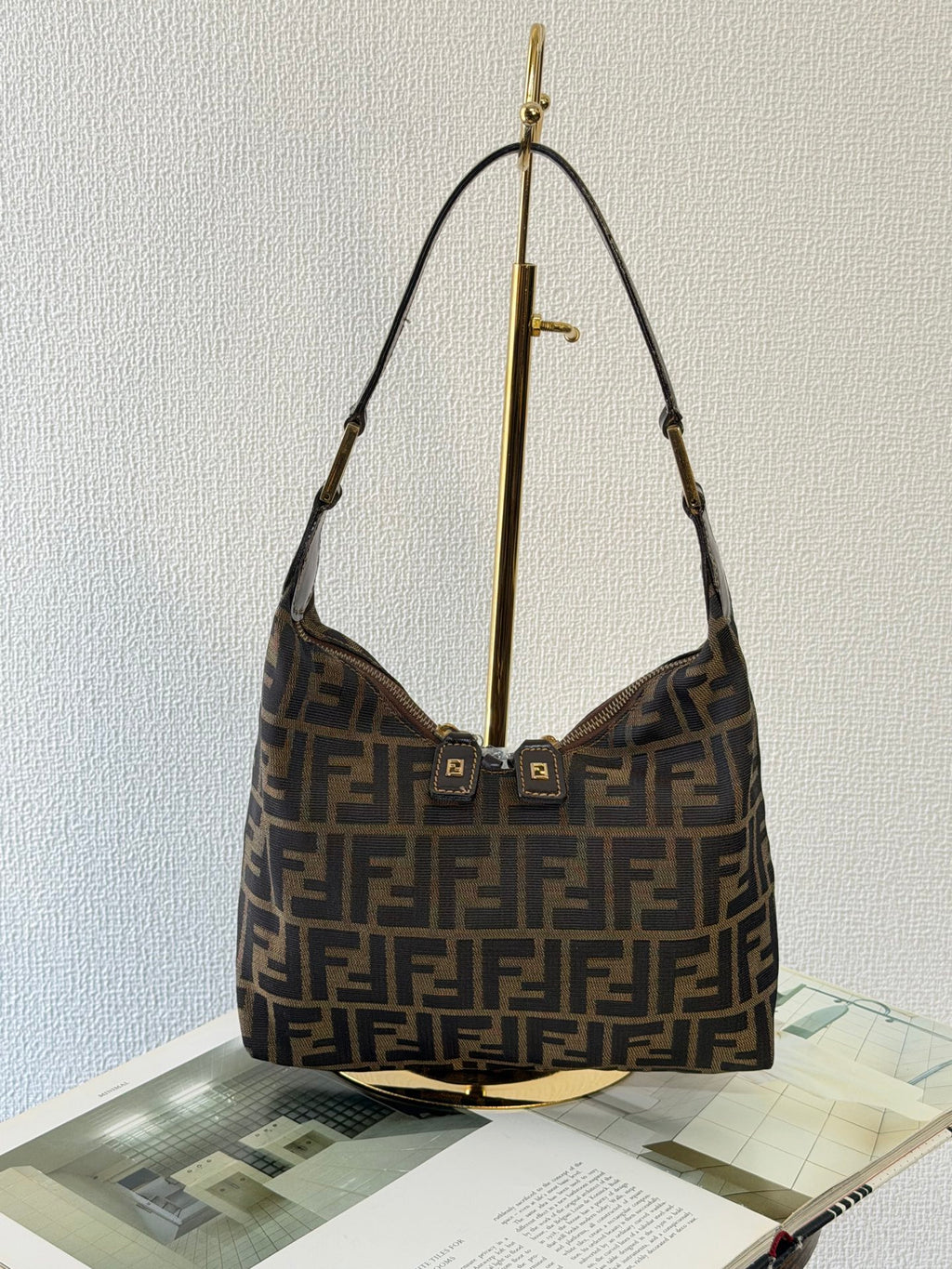 FENDI Zucca V-shape Handbag