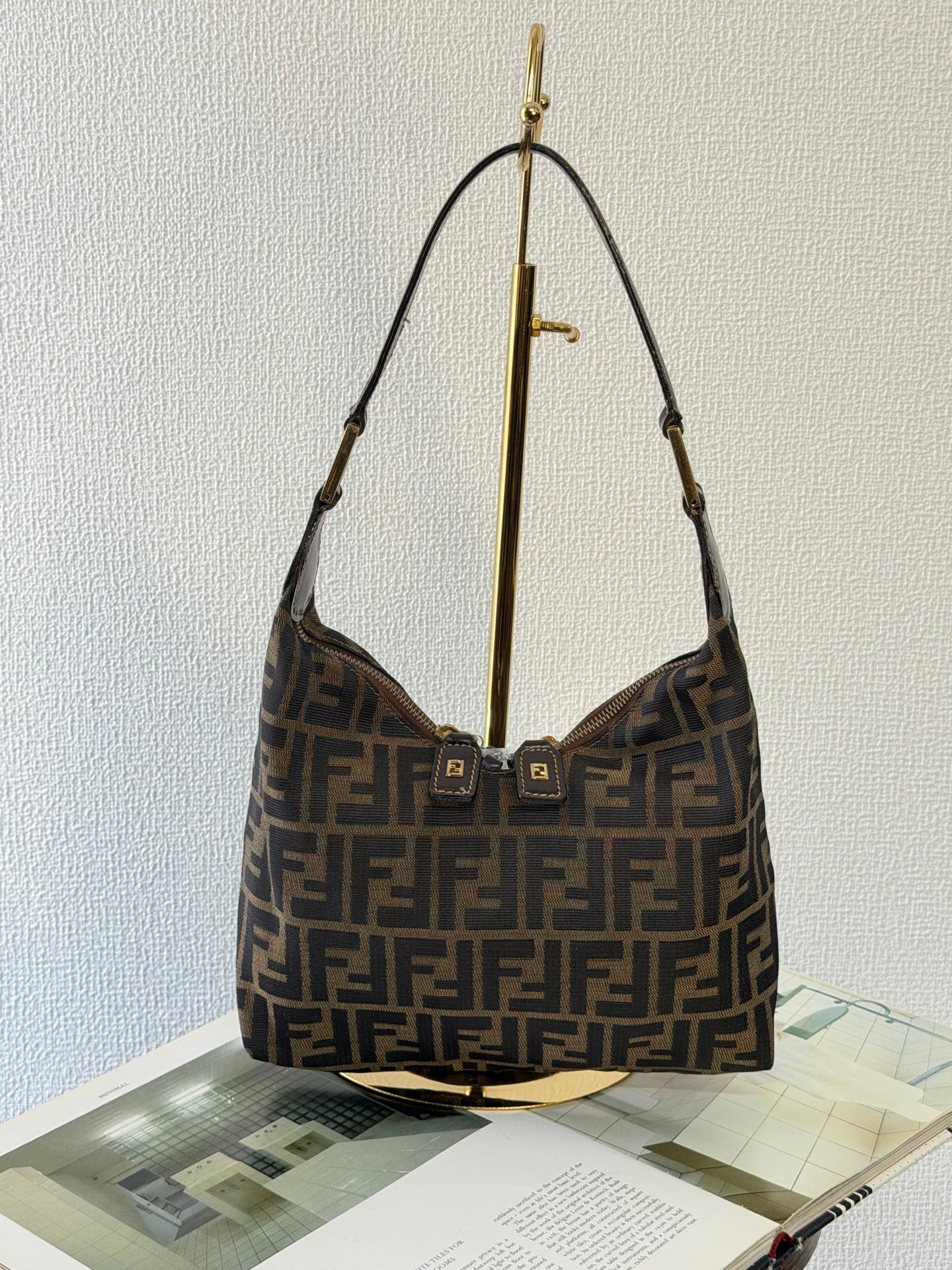 FENDI Zucca V-shape Handbag