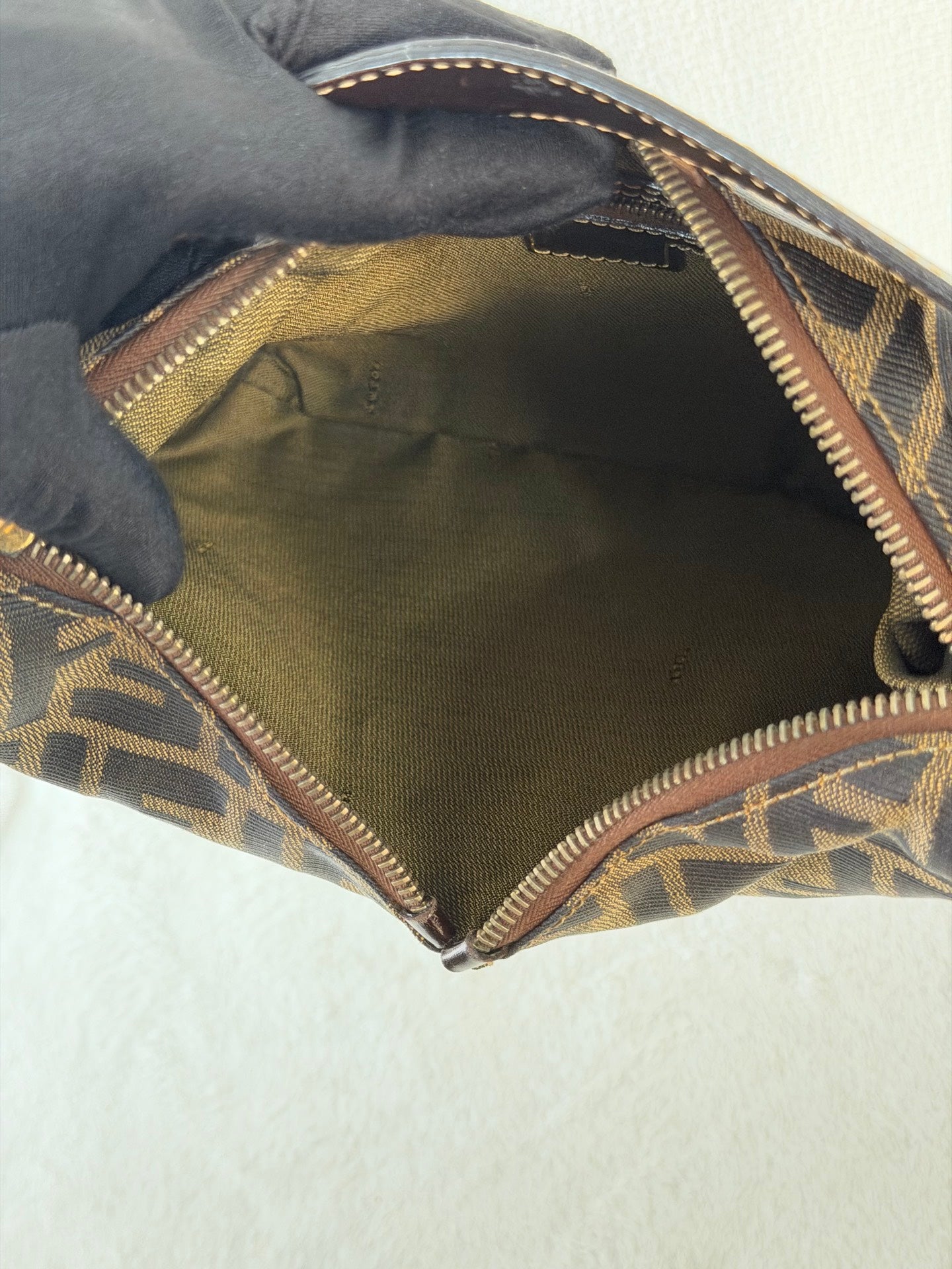 FENDI Zucca V-shape Handbag