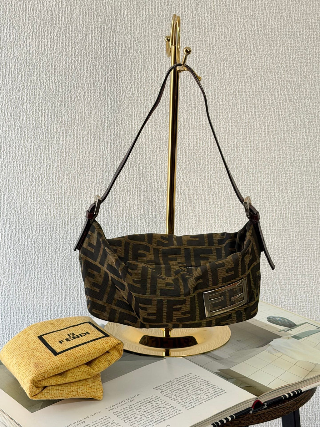 FENDI Zucca Baguette Handbag