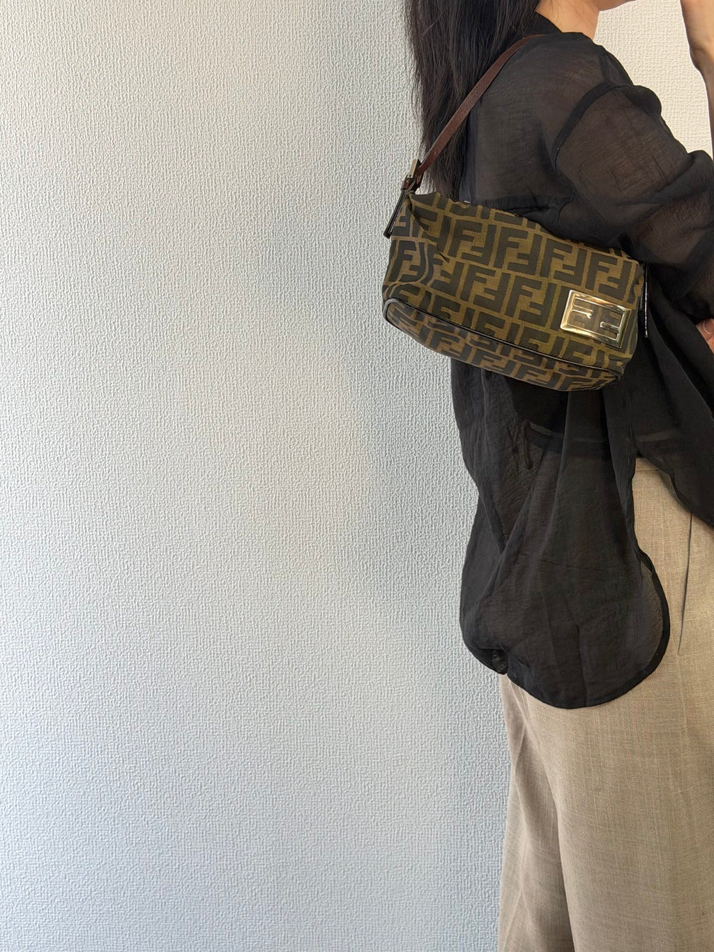 FENDI Zucca Baguette Handbag