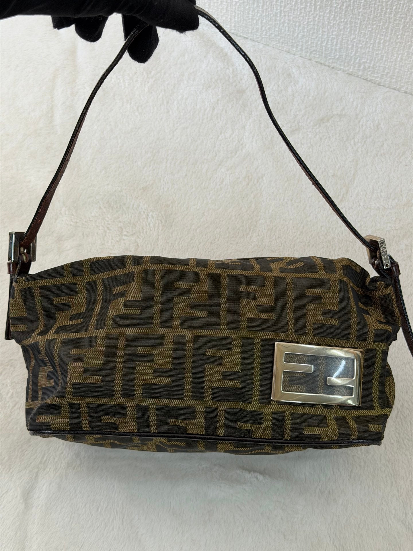 FENDI Zucca Baguette Handbag
