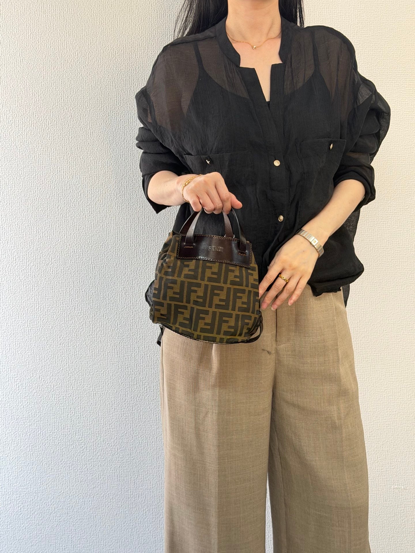 FENDI Zucca Genuine-handle Handbag