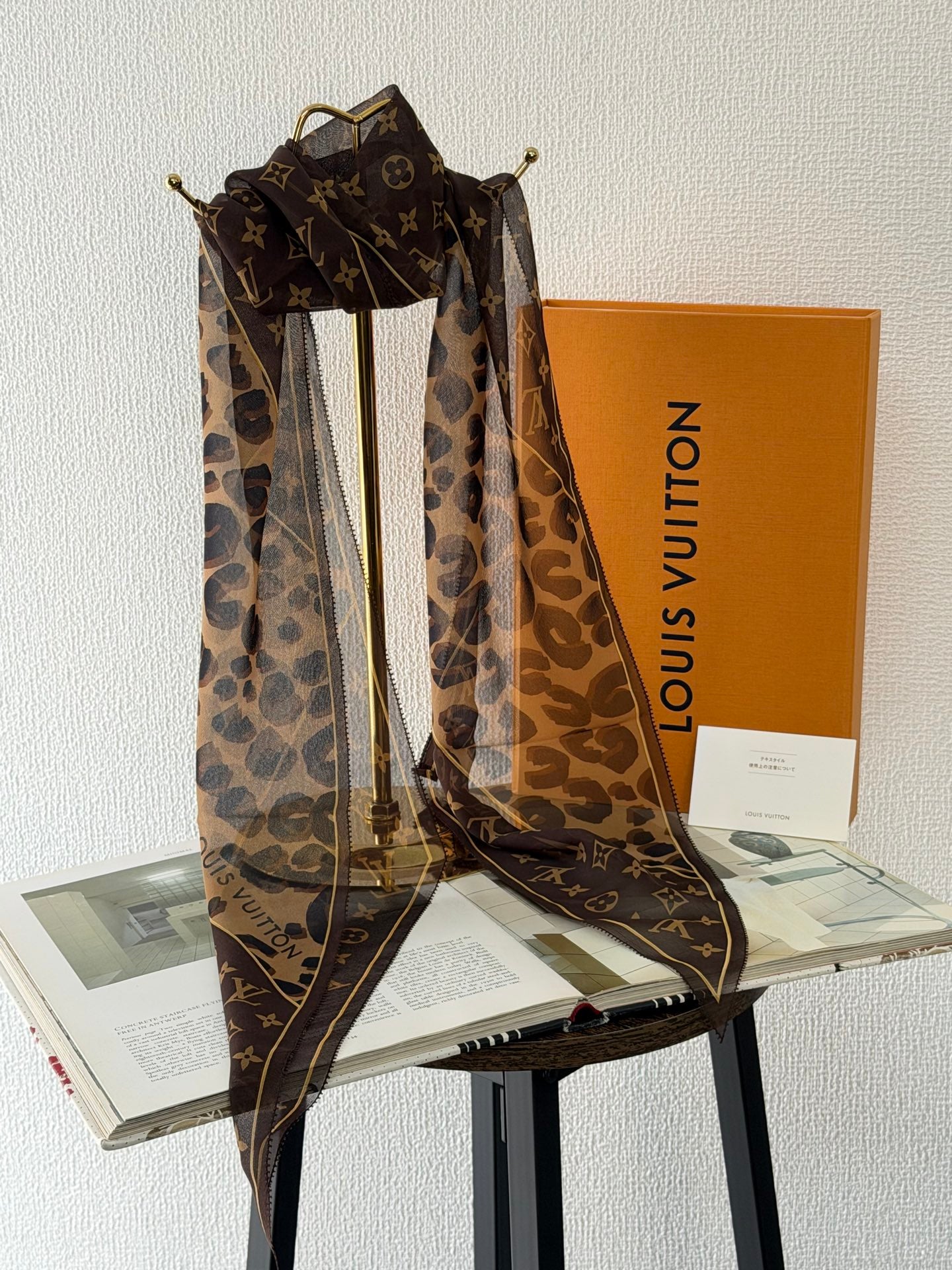 LOUIS VUITTON Panther Pattern Silk Scarf