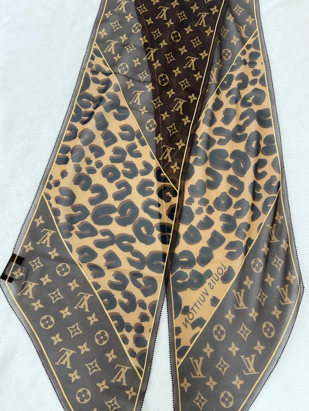 LOUIS VUITTON Panther Pattern Silk Scarf
