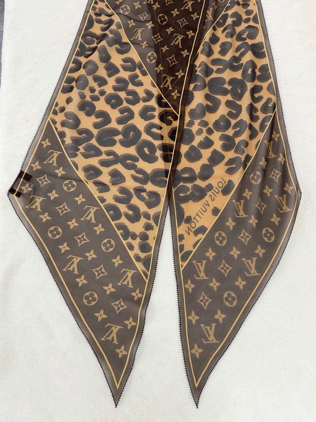 LOUIS VUITTON Panther Pattern Silk Scarf