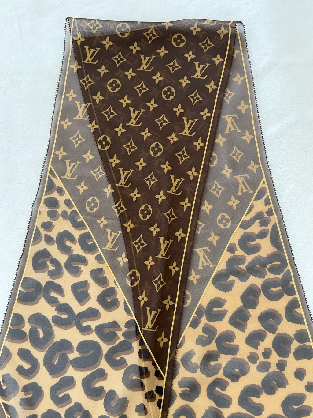 LOUIS VUITTON Panther Pattern Silk Scarf