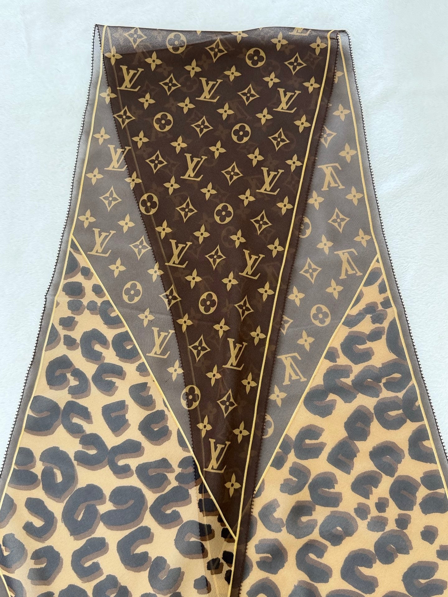 LOUIS VUITTON Panther Pattern Silk Scarf
