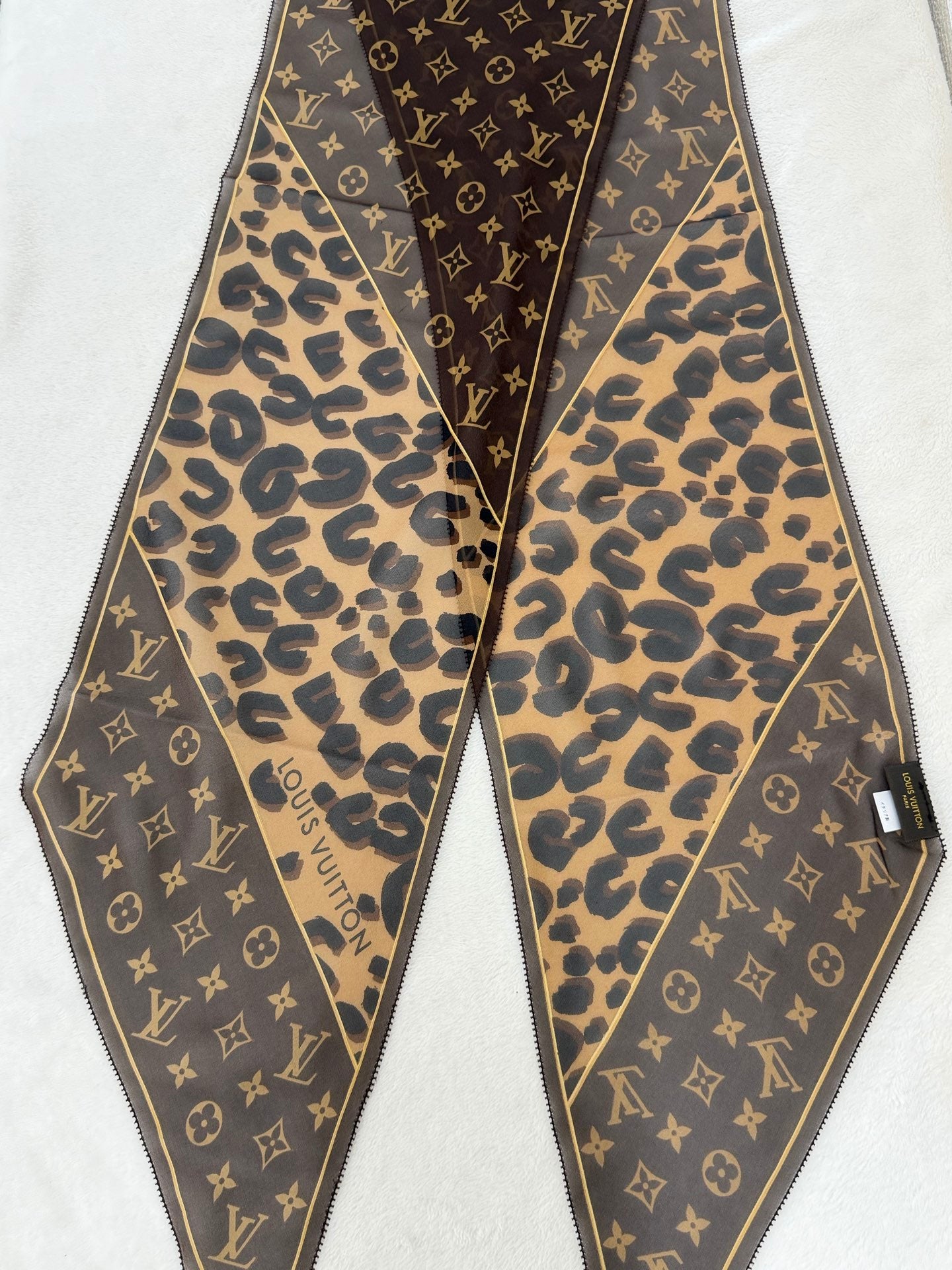 LOUIS VUITTON Panther Pattern Silk Scarf