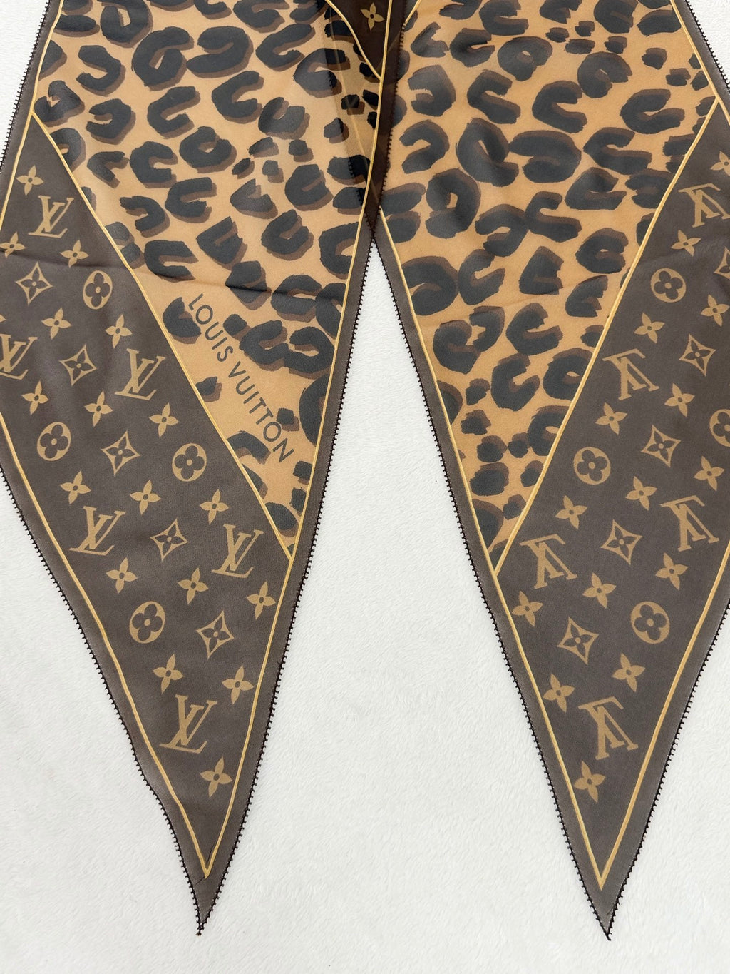 LOUIS VUITTON Panther Pattern Silk Scarf