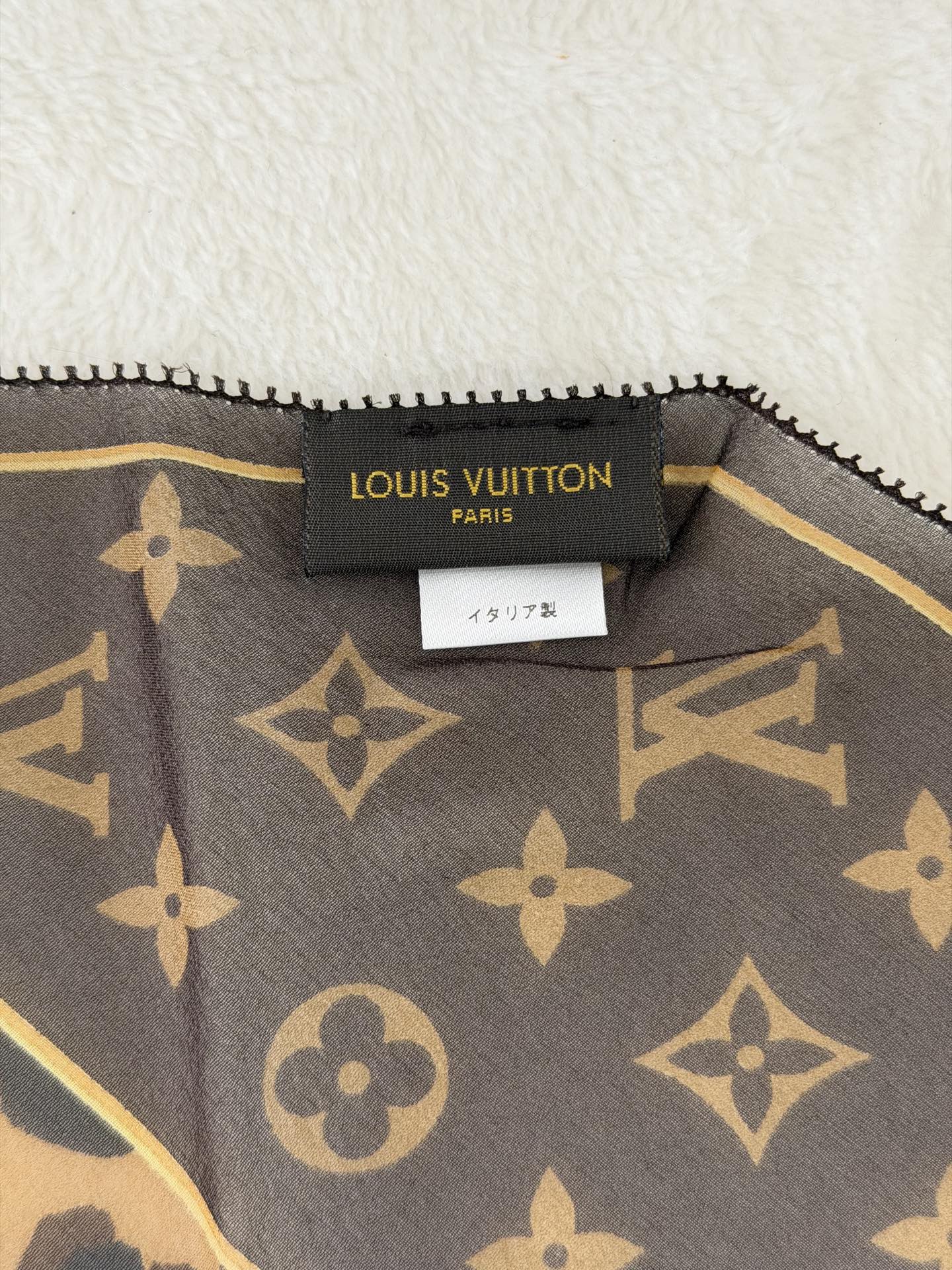 LOUIS VUITTON Panther Pattern Silk Scarf