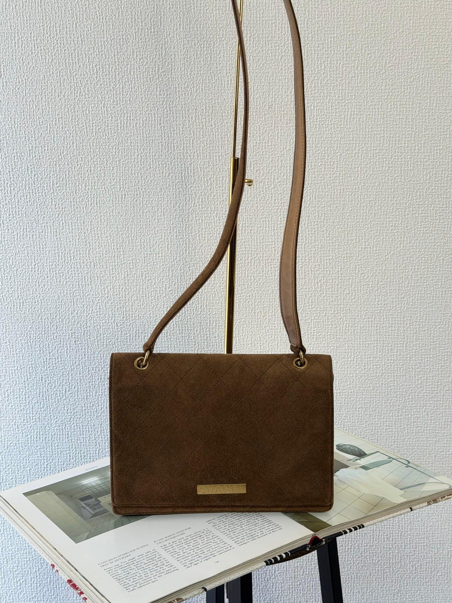 CHANEL Quilted Suede Shoulderbag