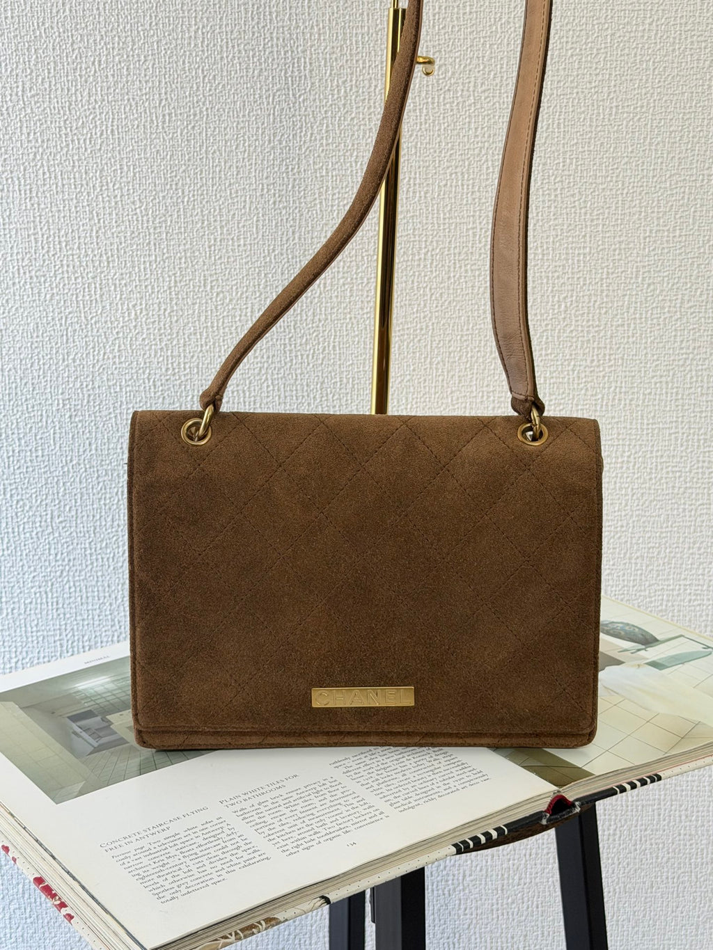 CHANEL Quilted Suede Shoulderbag