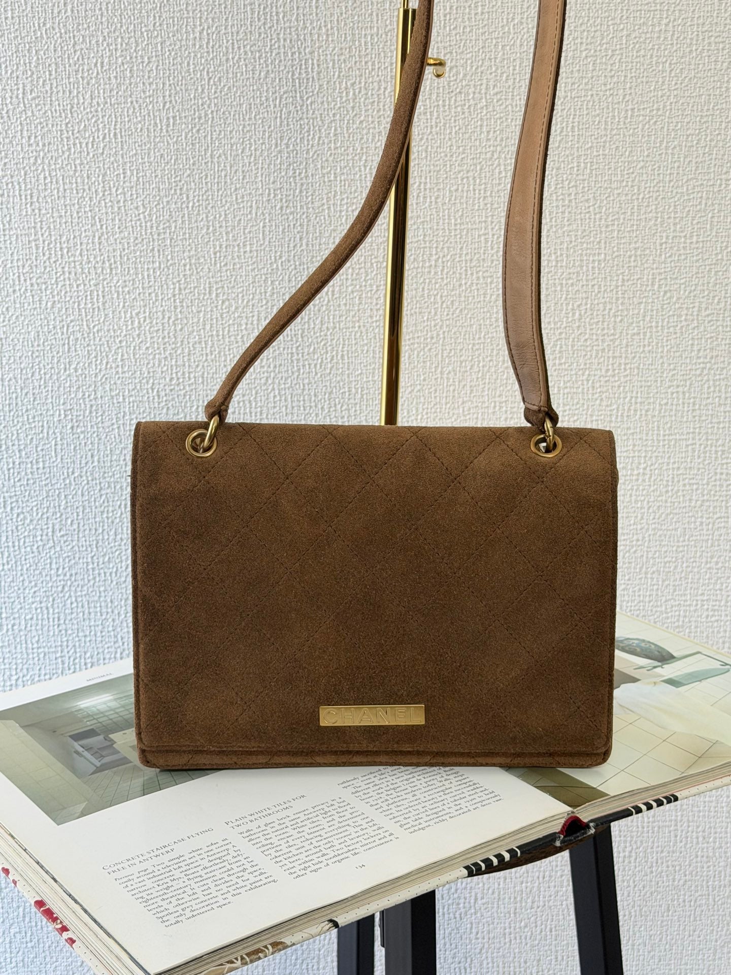CHANEL Quilted Suede Shoulderbag