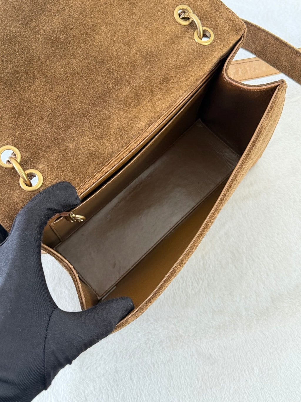 CHANEL Quilted Suede Shoulderbag