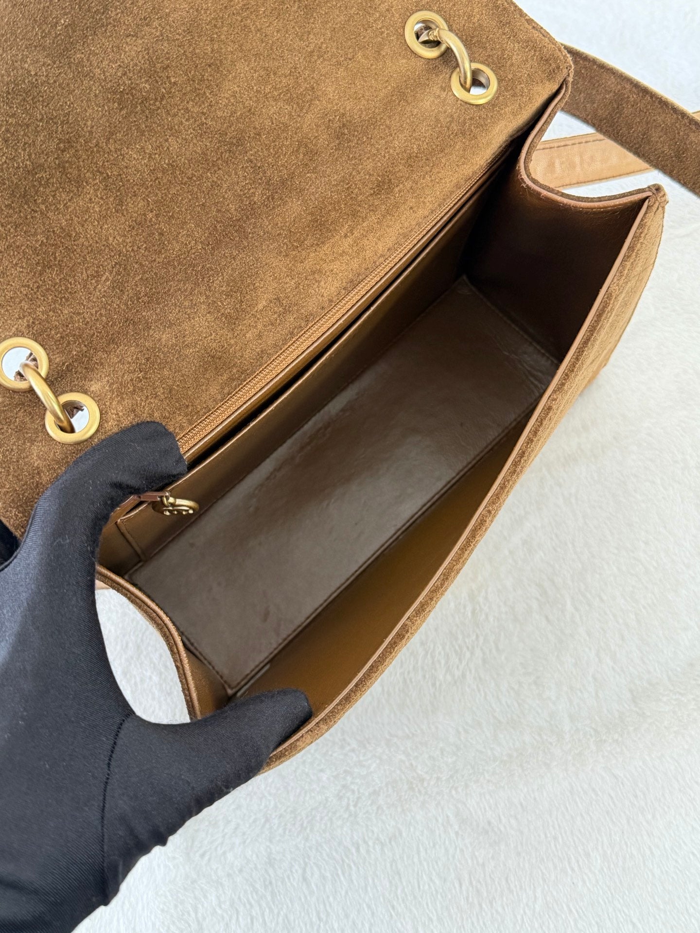 CHANEL Quilted Suede Shoulderbag