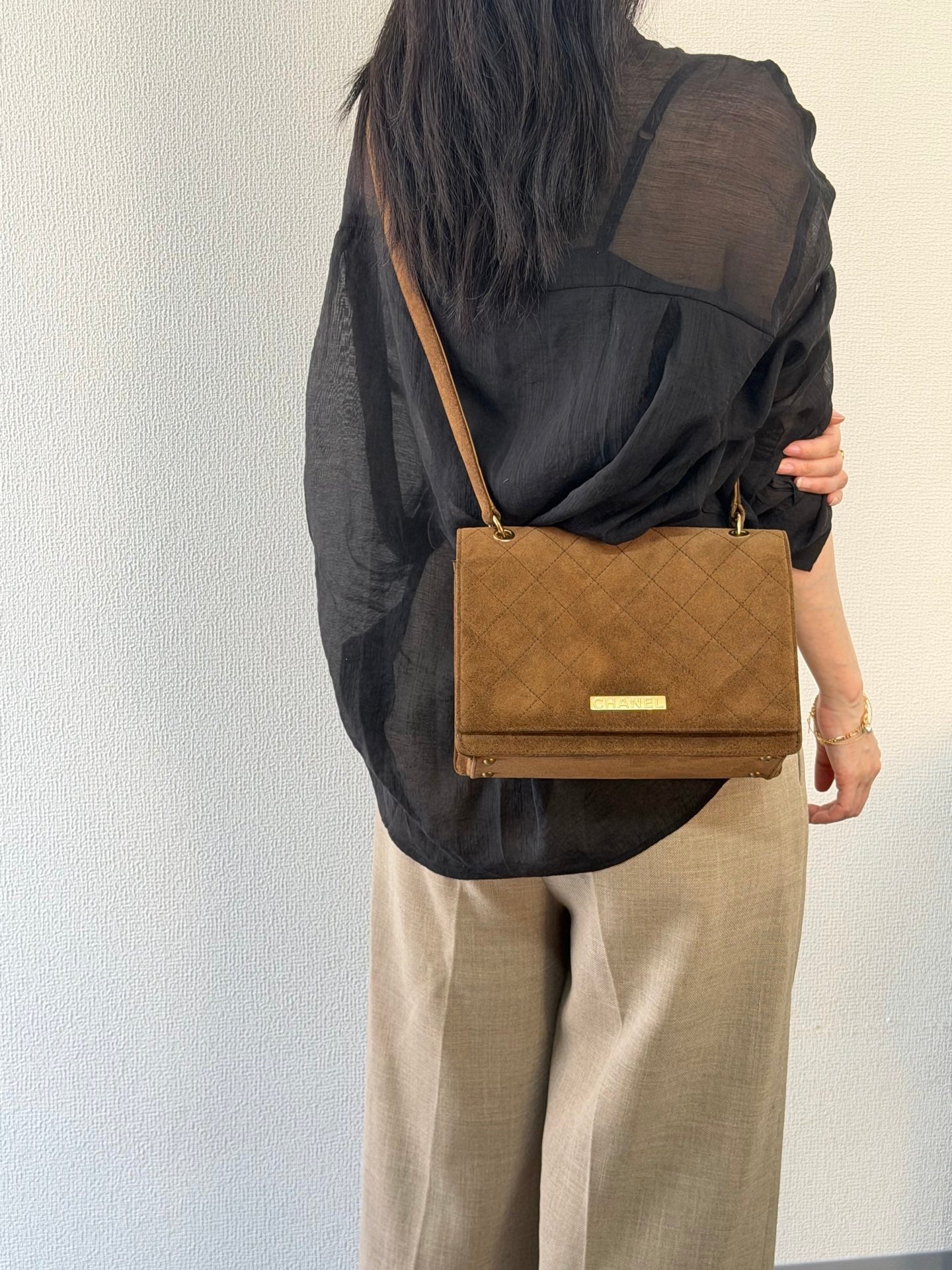 CHANEL Quilted Suede Shoulderbag